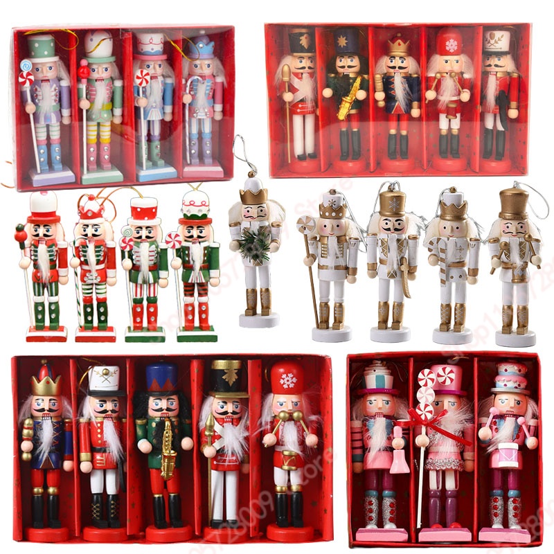 Nutcracker Figurine - Christmas Nutcracker Puppet Soldier Ornaments Wooden