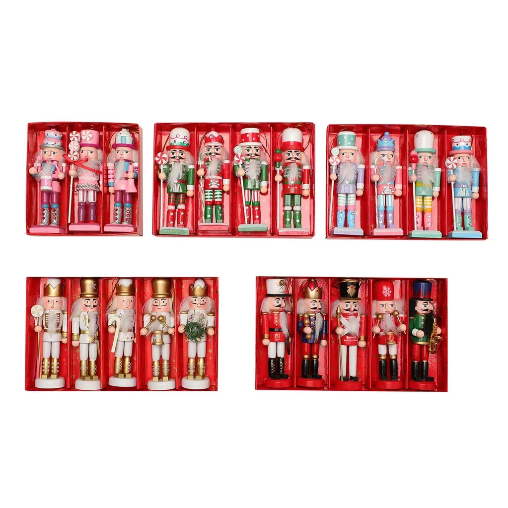 Nutcracker Figurine - Wooden Nutcracker Figurine Set, Christmas Decorative