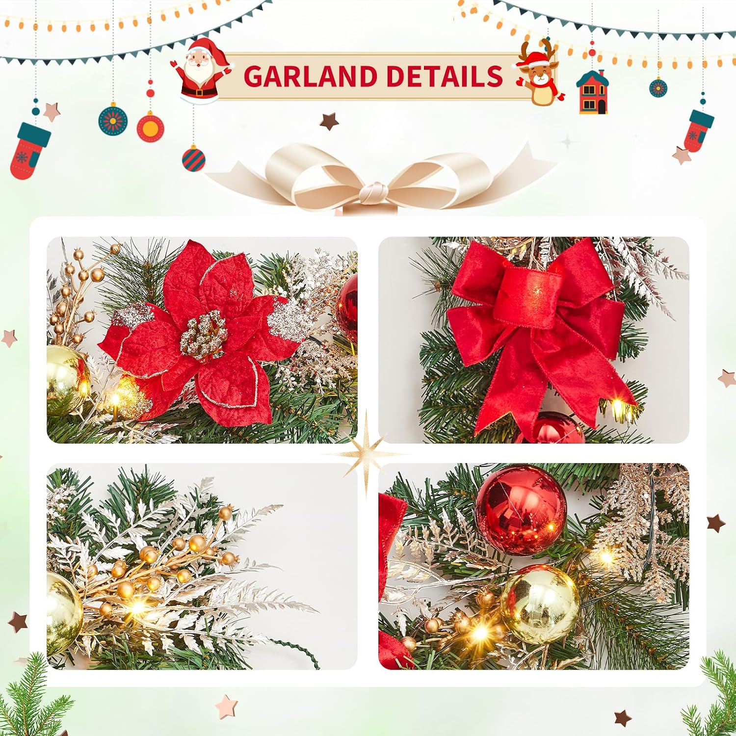 Garvee 6ft Pre-Lit Christmas G - Led Fairy String Lights review and price