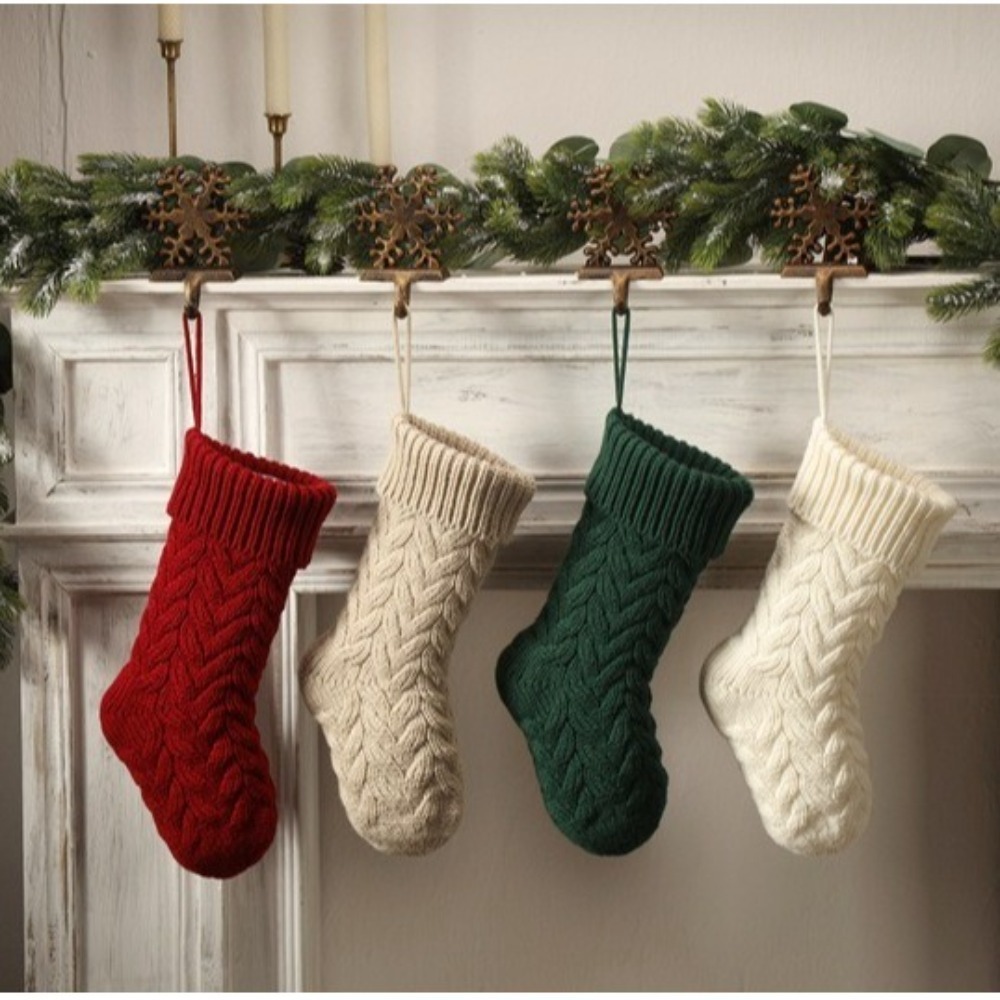 Knitted Christmas Sockings Flu - Christmas Stocking Hanging review and price