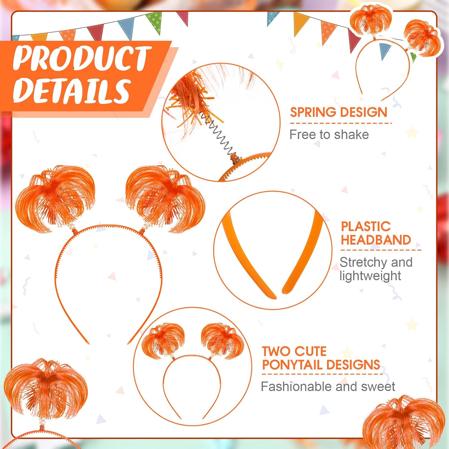 6/12 Pcs Pompom Headband Hair  - Tinsel Garland Decoration review and price