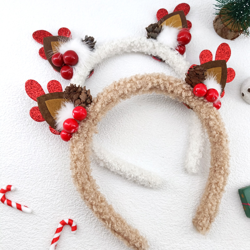 1 pc Christmas Headband Plush  - Reindeer Antlers Headband review and price