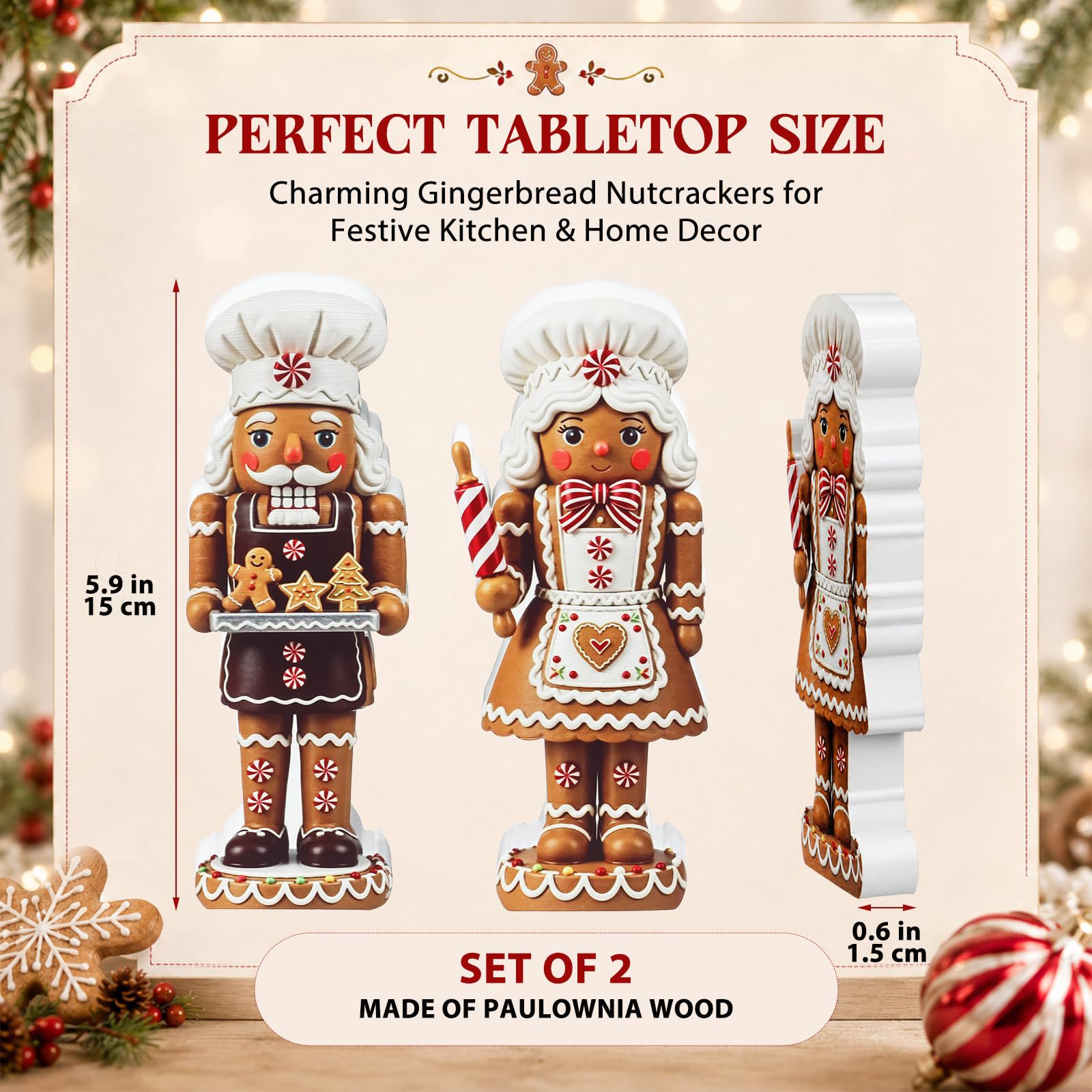 2PCS Nutcracker Wooden Decorat - Nutcracker Figurine review and price