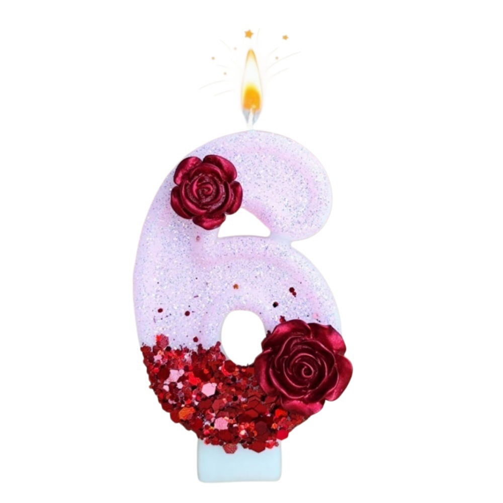 Number Pink Glitter Red Rose F - Holiday Candle Set review and price