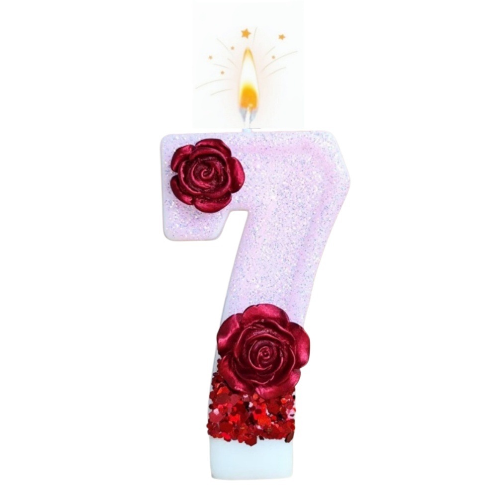 Number Pink Glitter Red Rose F - Holiday Candle Set review and price