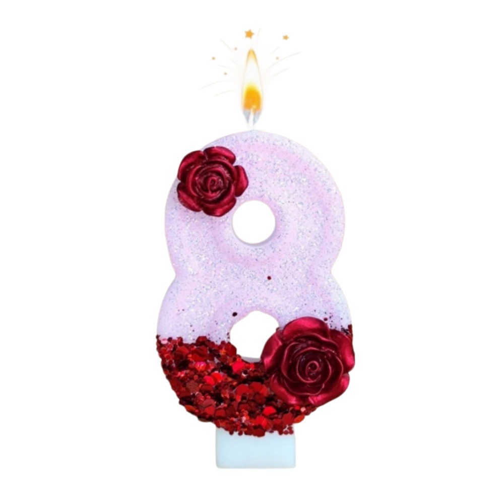 Number Pink Glitter Red Rose F - Holiday Candle Set review and price