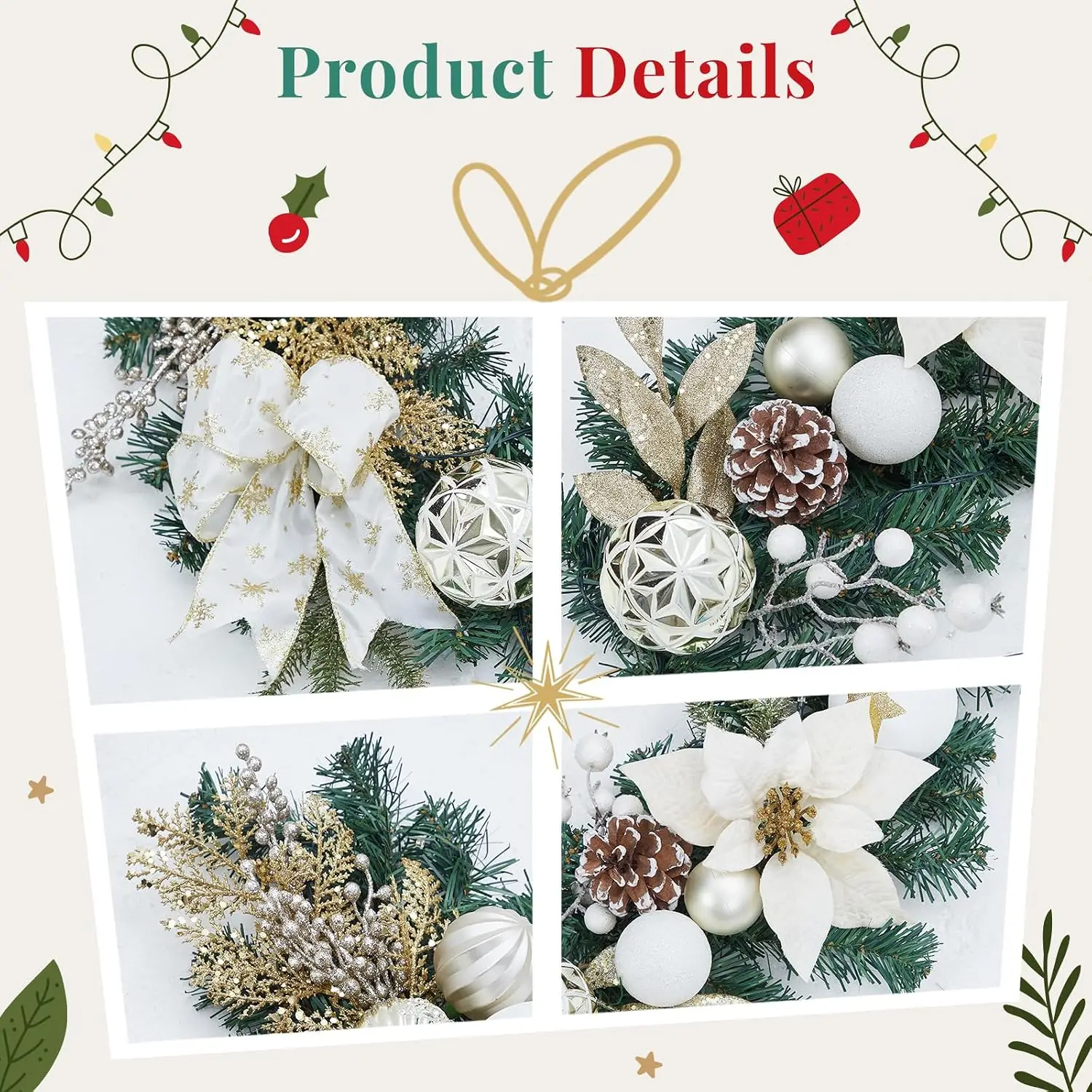Garvee 6ft Pre-Lit Christmas G - Led Fairy String Lights review and price